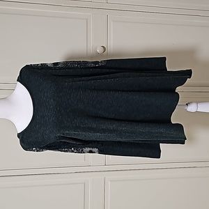 Knox Rose Top Women’s Large Tunic Pullover Waffle knit Lace